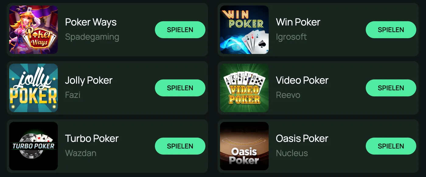 Video-poker-varianten video poker varianten